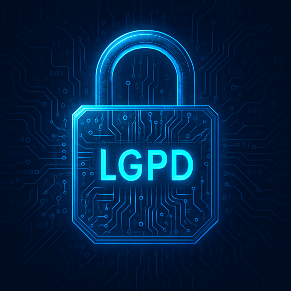 Cadeado digital simbolizando a Lei Geral de Proteção de Dados.